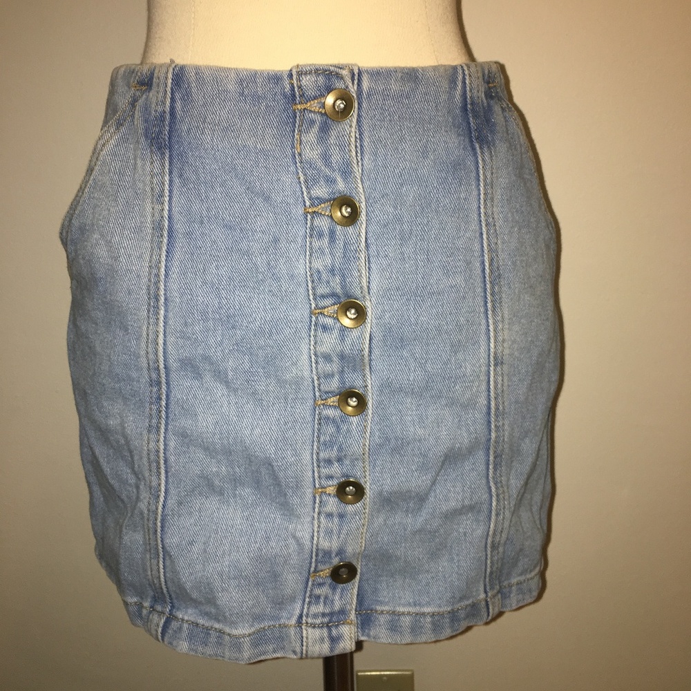Denim Button Up Skirt